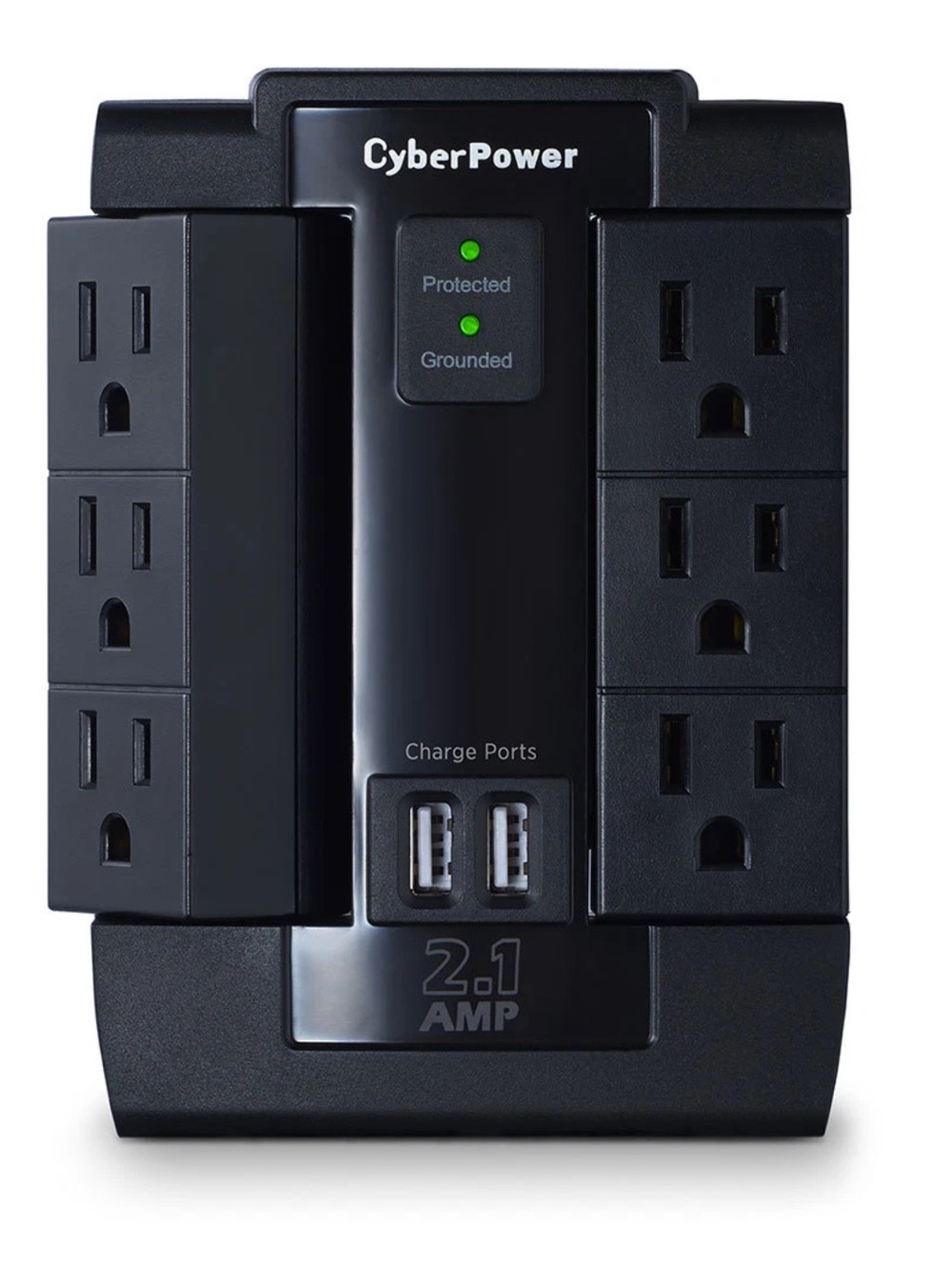CyberPower‎ 6 Outlet 2 Usb Surge Protector in Black